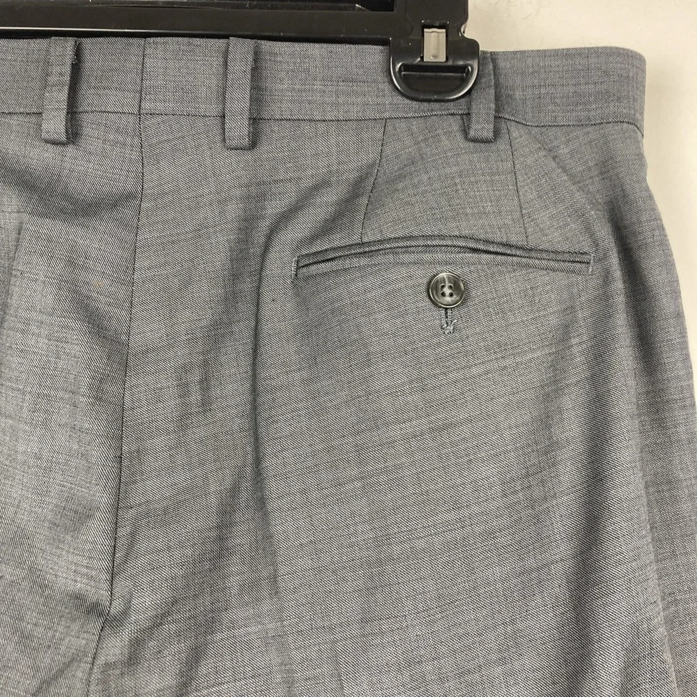 Calvin Klein Mens Slim fit Dress Pants 36 / 32 Dark‎ Grey Solid Stretch